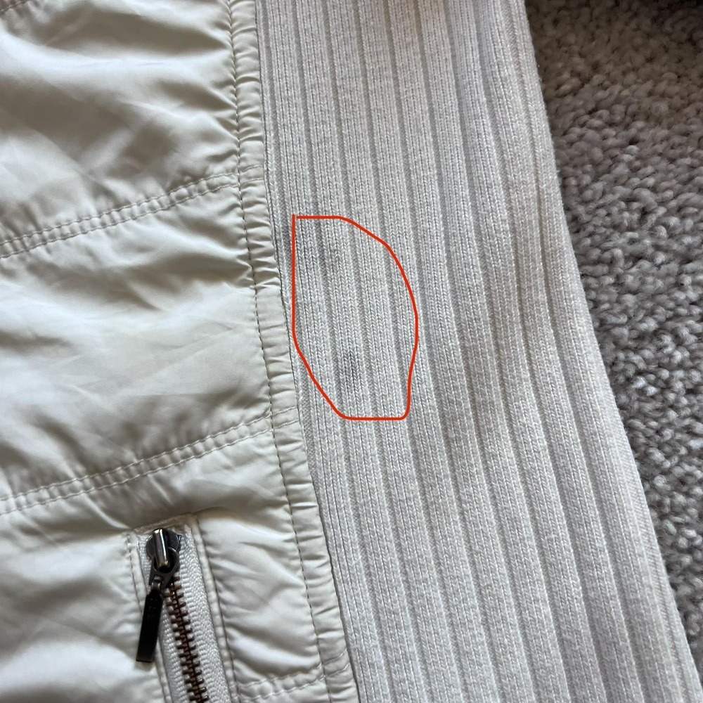 PrAna Diva Sherpa Fleece Jacket Womens M White Full Zip Rib Knit Outdoor - Picture 5 of 16